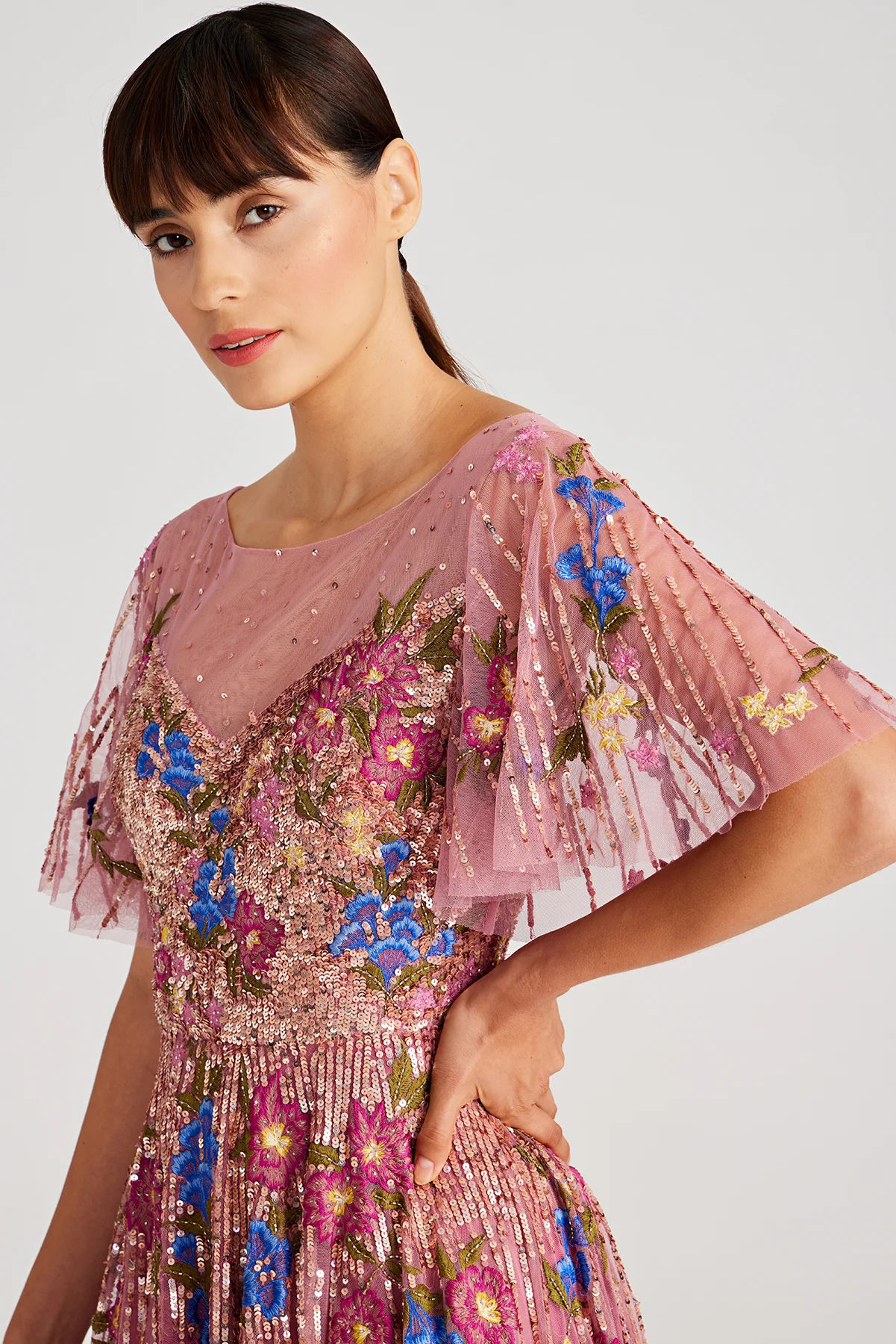 Maxine Bateau Neck Beaded Gown - Image 4