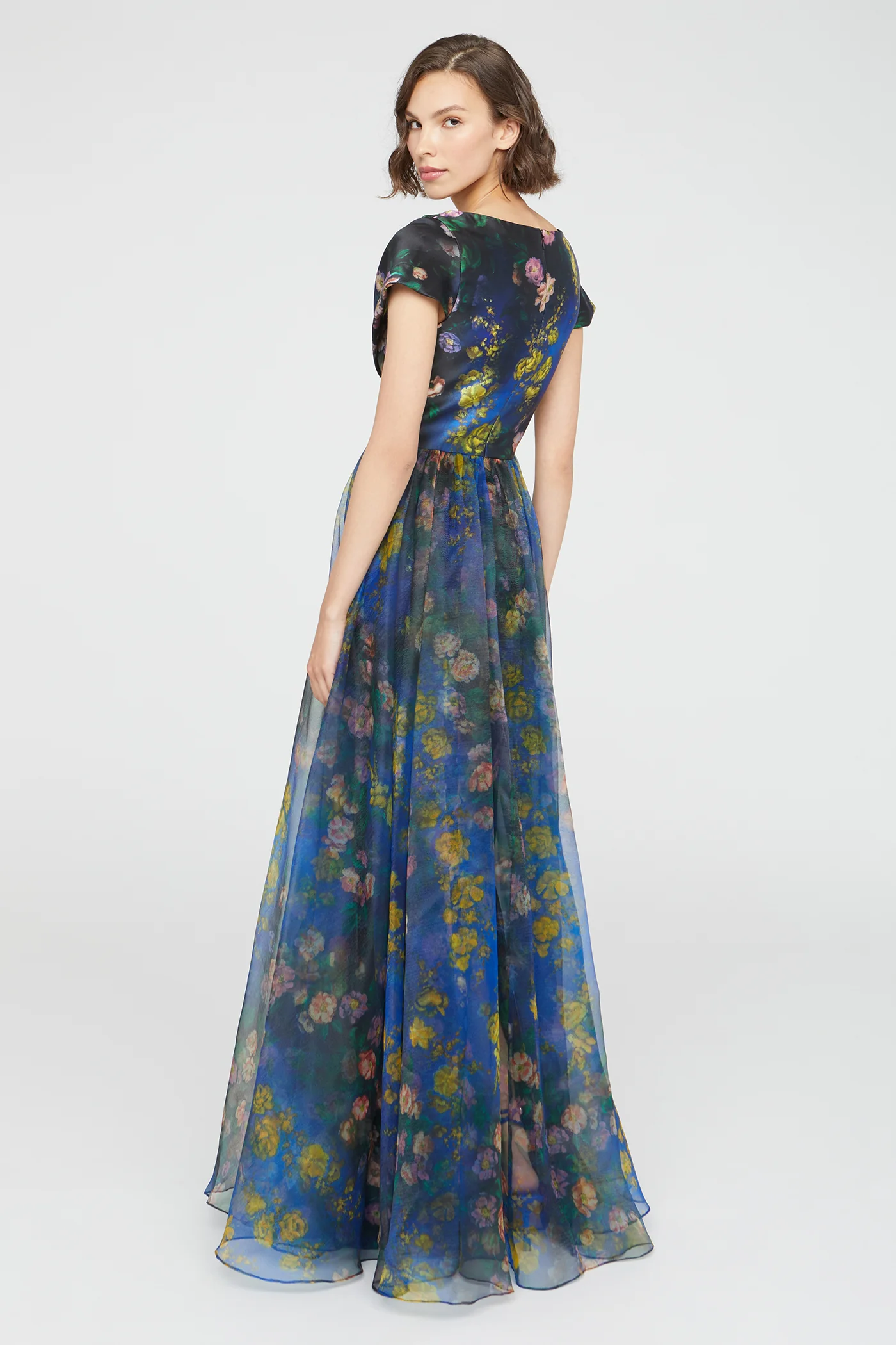 Nadia Draped V Neck Gown - Image 11