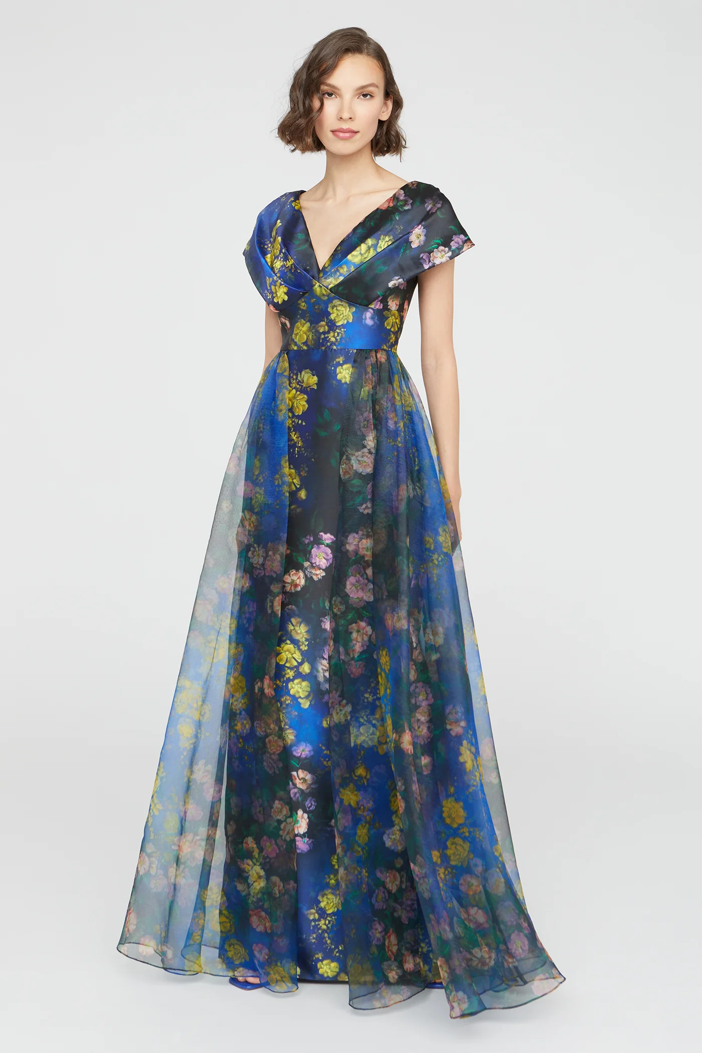 Nadia Draped V Neck Gown - Image 6