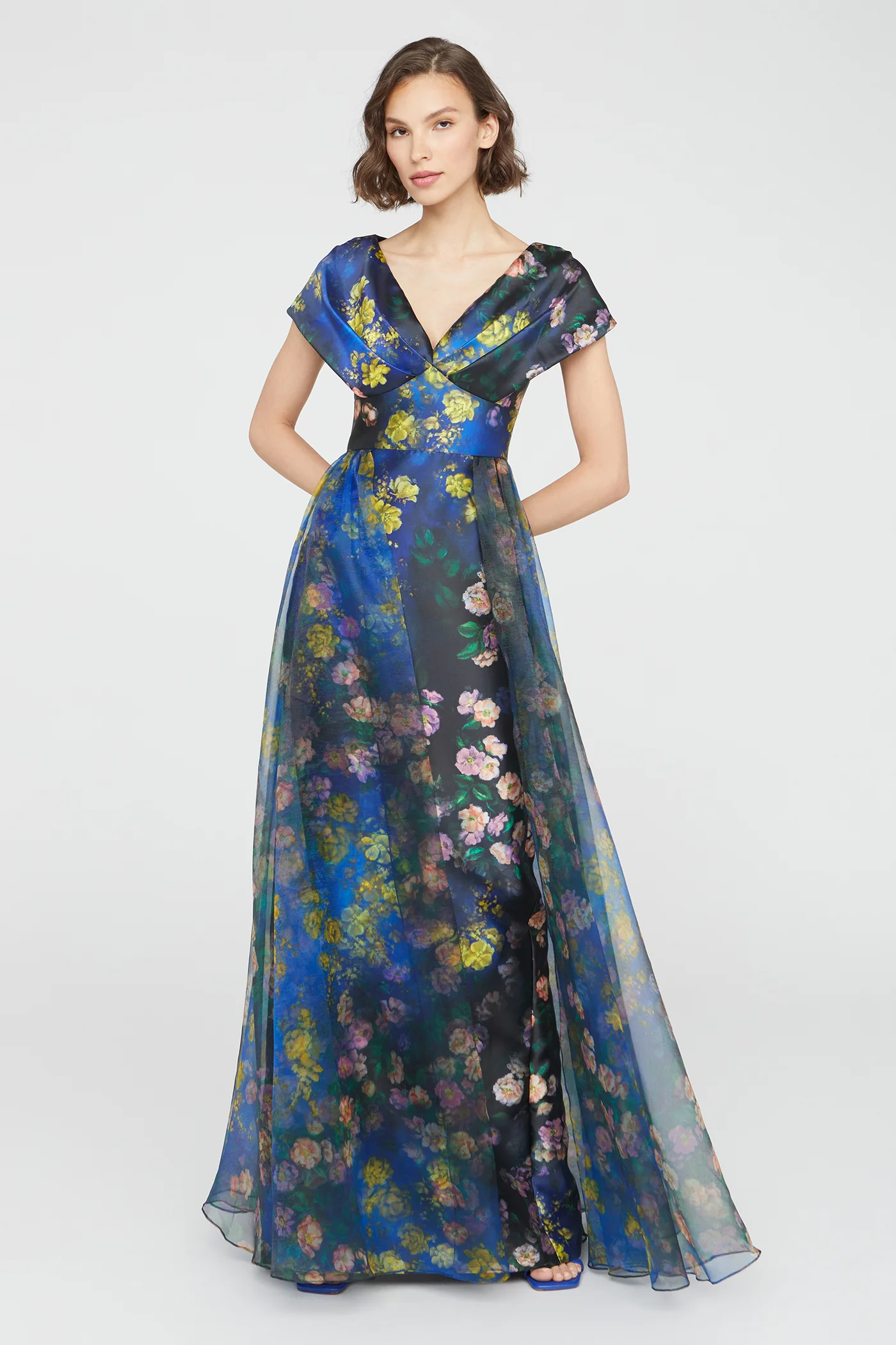 Nadia Draped V Neck Gown - Image 7