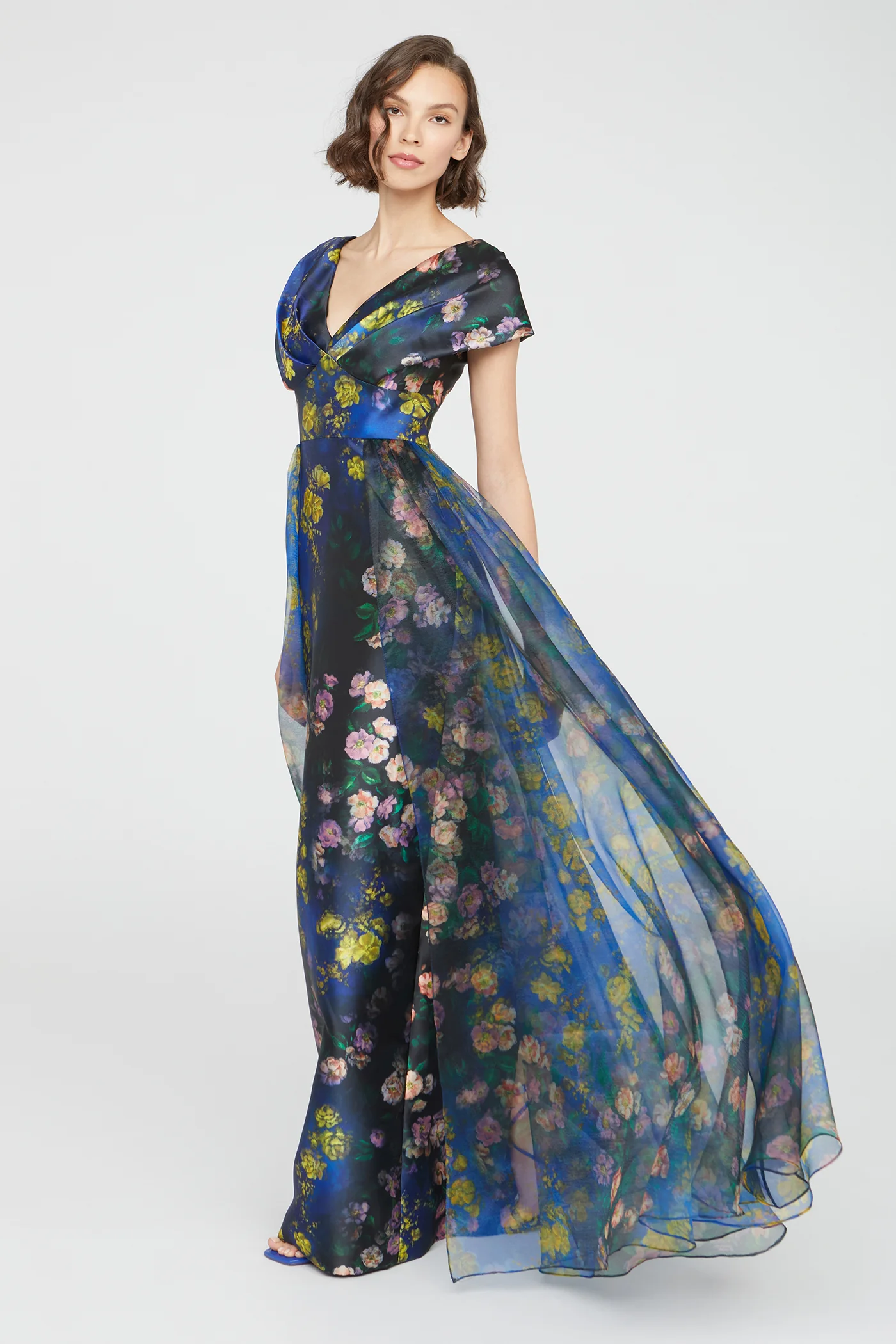 Nadia Draped V Neck Gown - Image 9