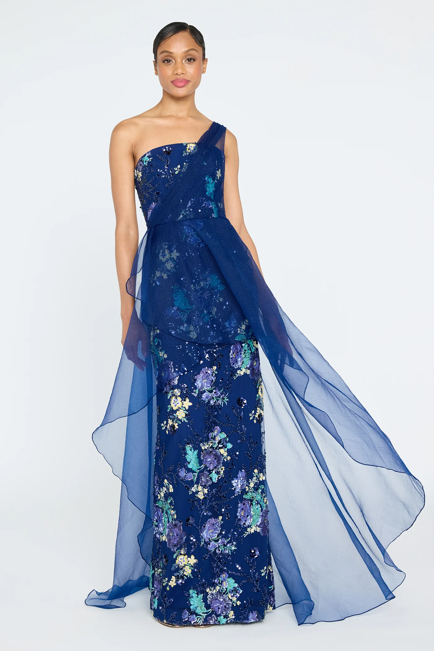 Noemi Column Gown With Overlay