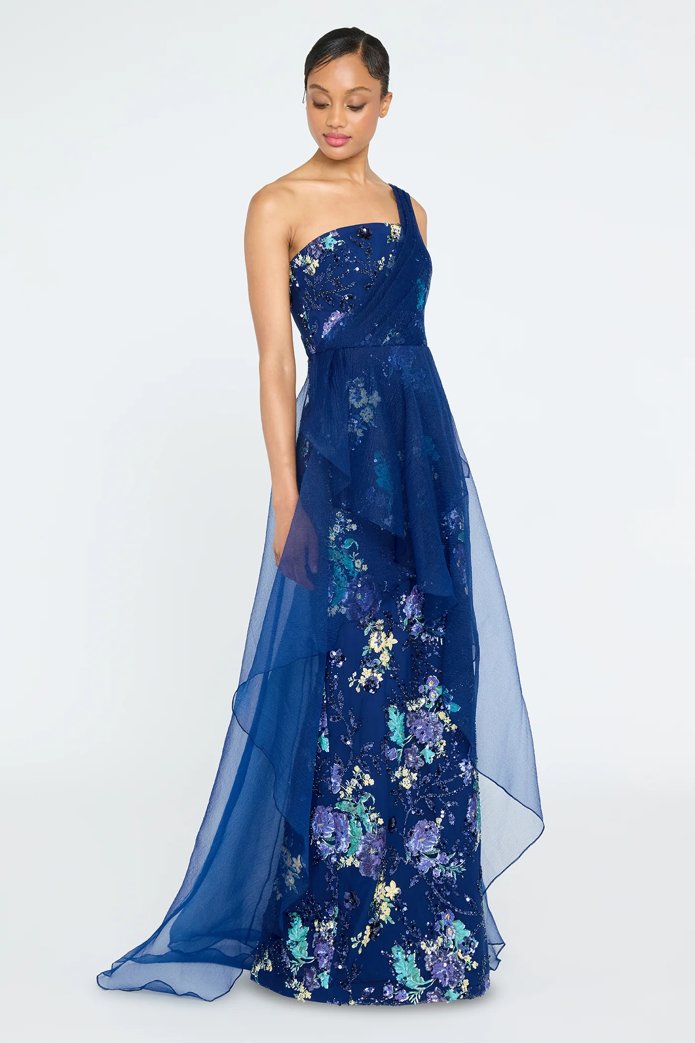 Noemi Column Gown With Overlay - Image 3