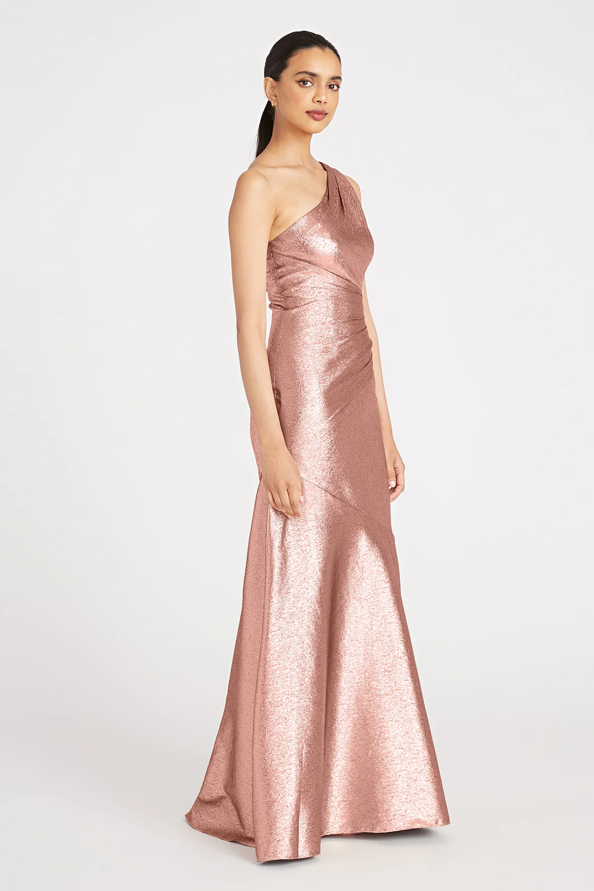 One Shoulder Ruched Gown - Image 3