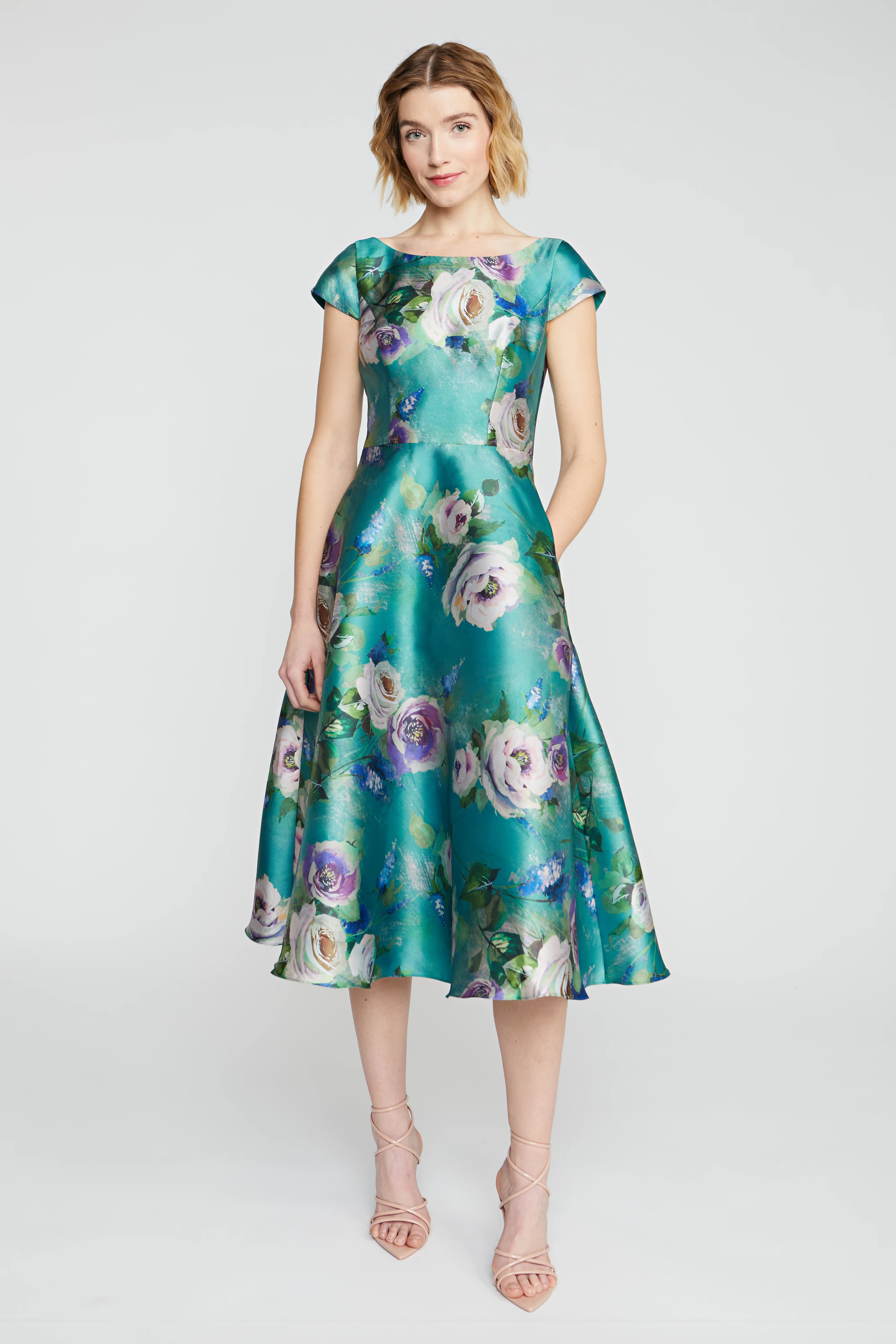 Paula Mikado Tea Length Dress