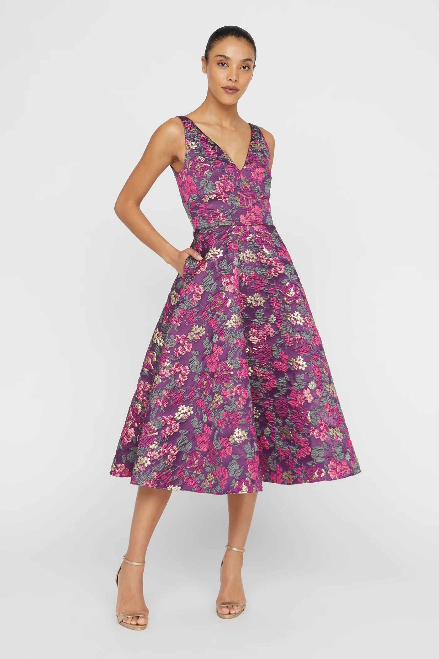 Pia Jacquard Tea Length Dress - Image 6