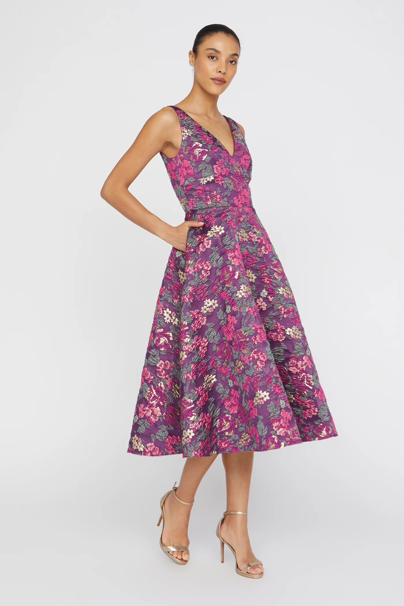 Pia Jacquard Tea Length Dress - Image 7