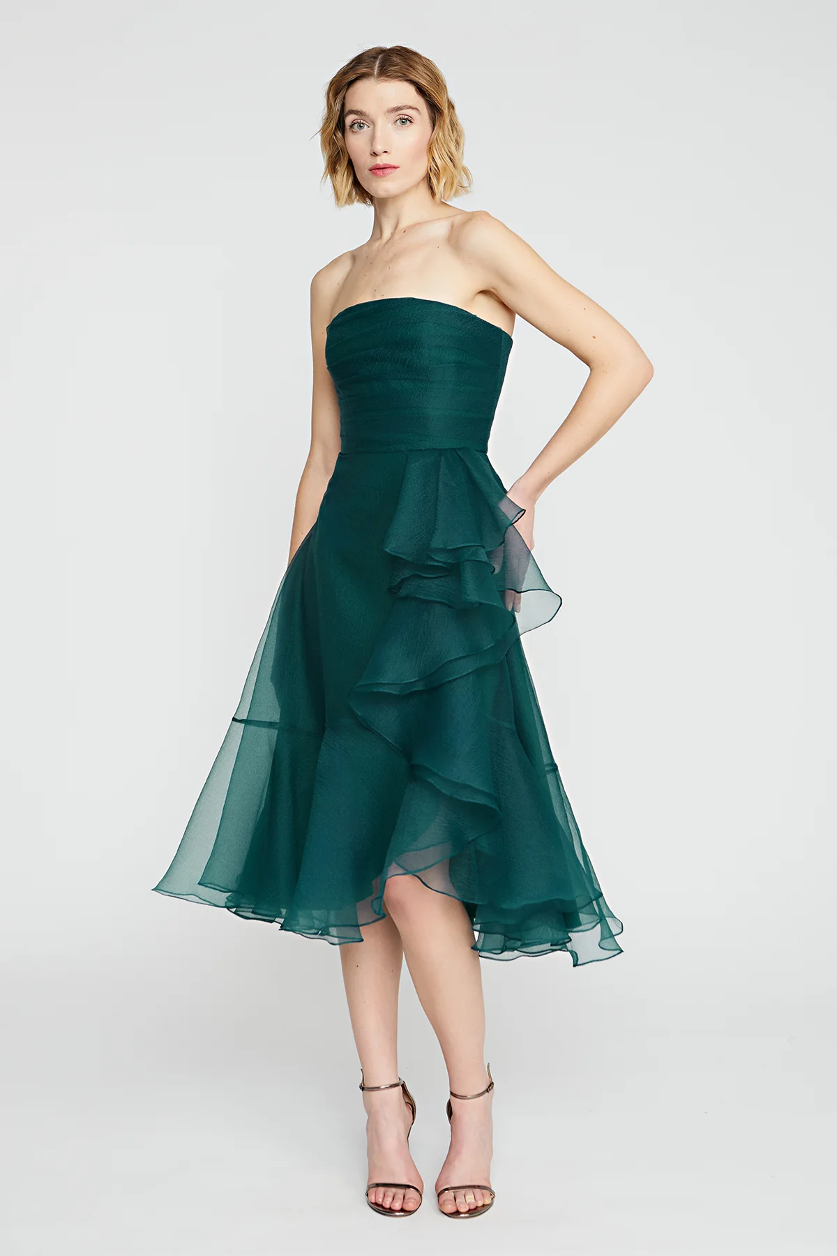 Rachel Strapless Draped Dress - Image 6