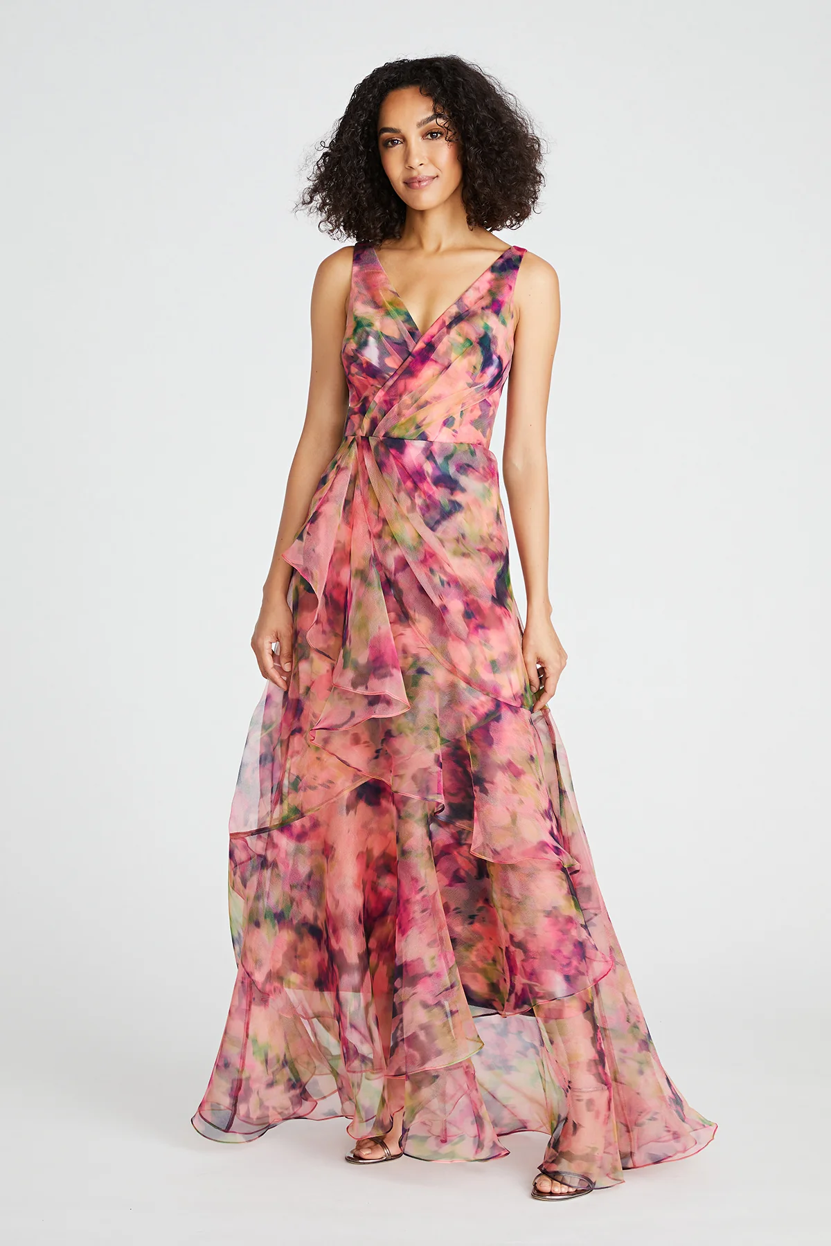 Raisa Organza V Neck Gown