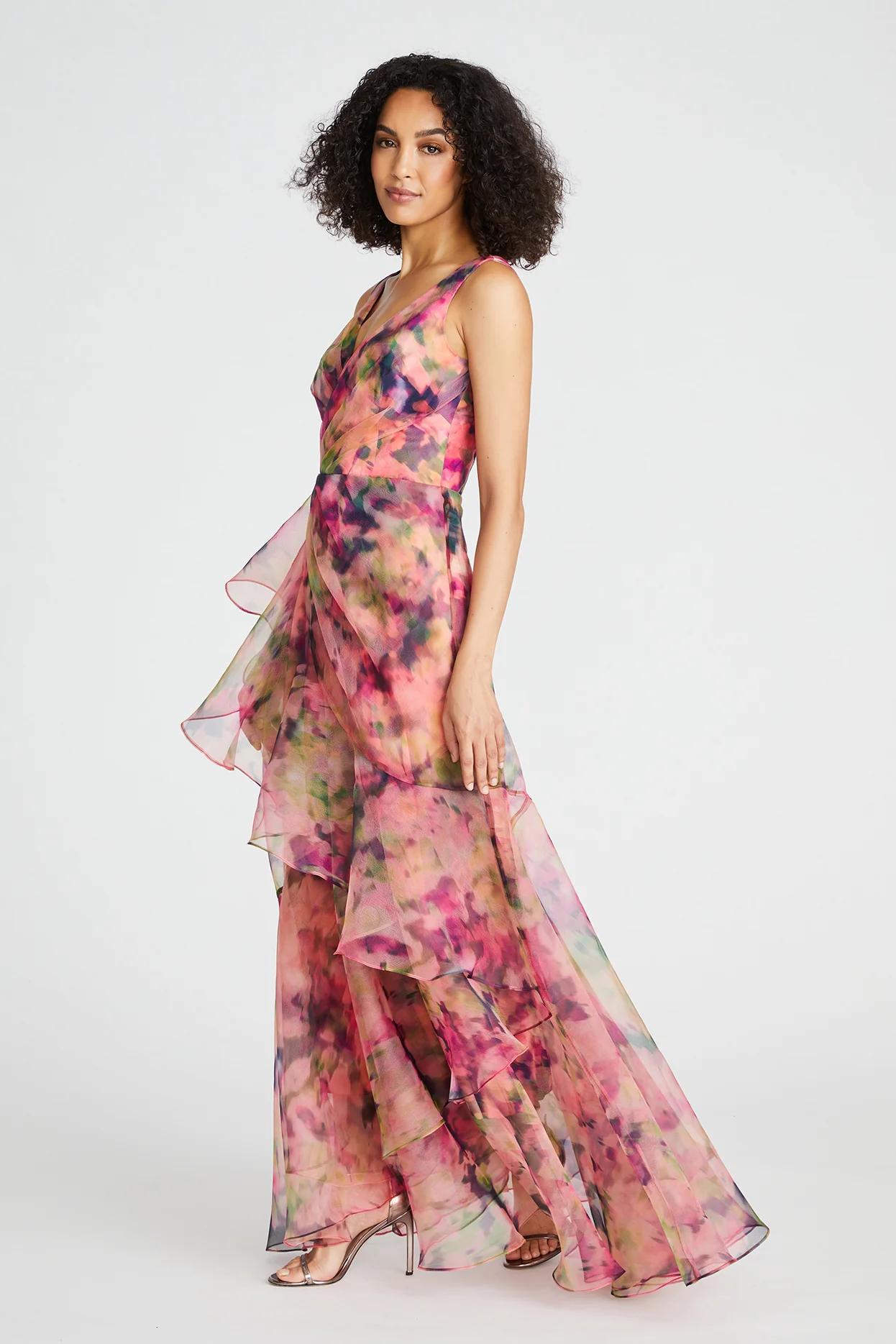 Raisa Organza V Neck Gown - Image 3