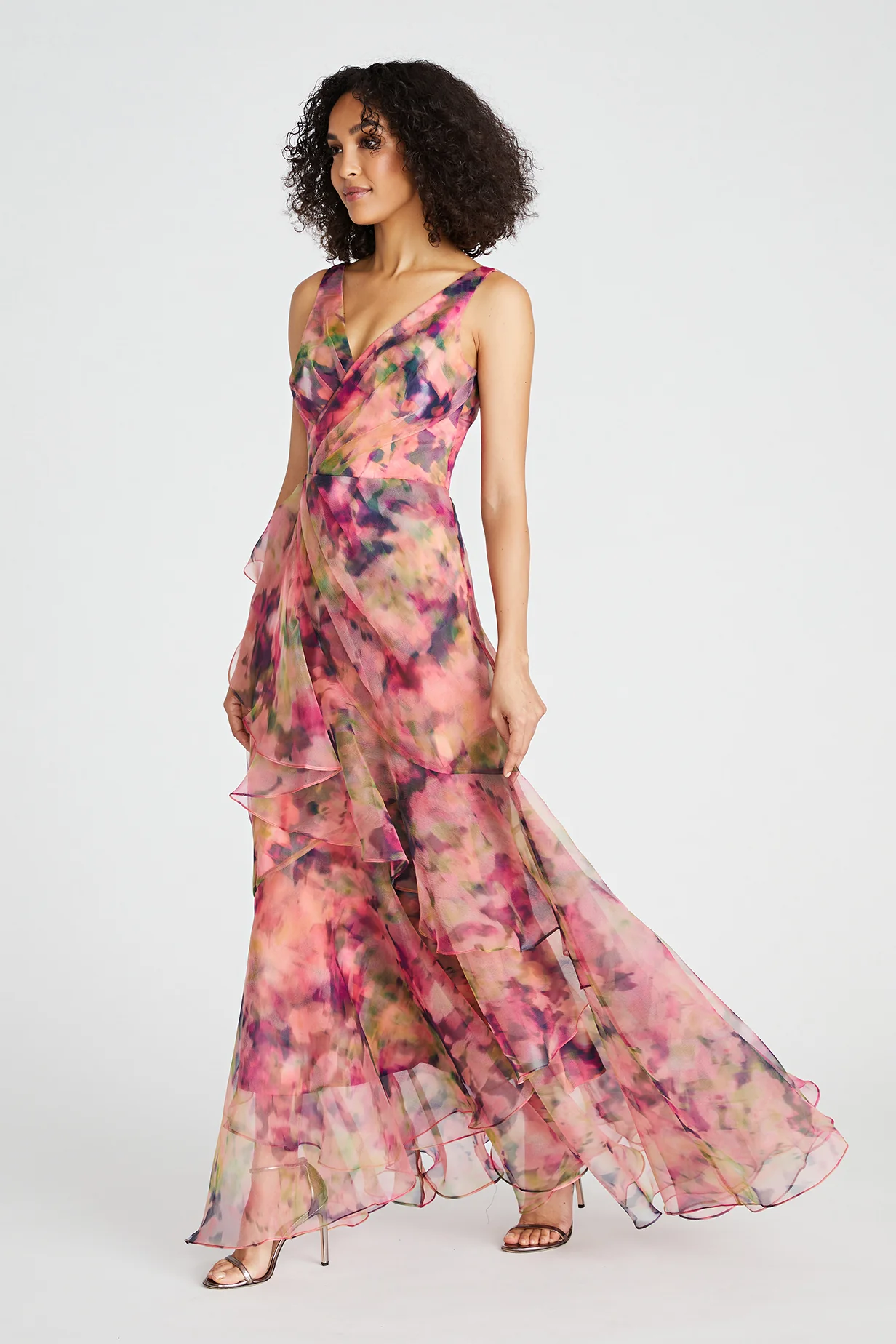 Raisa Organza V Neck Gown - Image 7