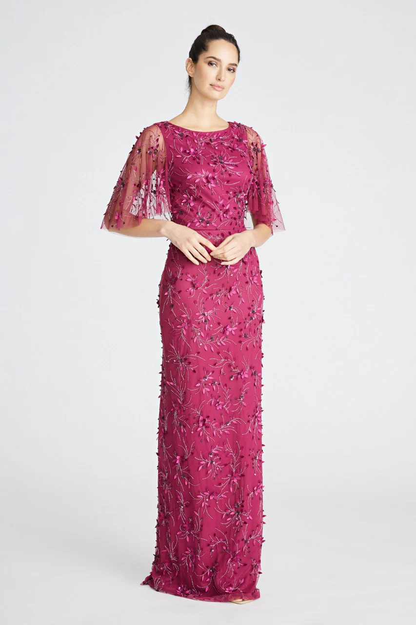 Romina Beaded Petal Gown