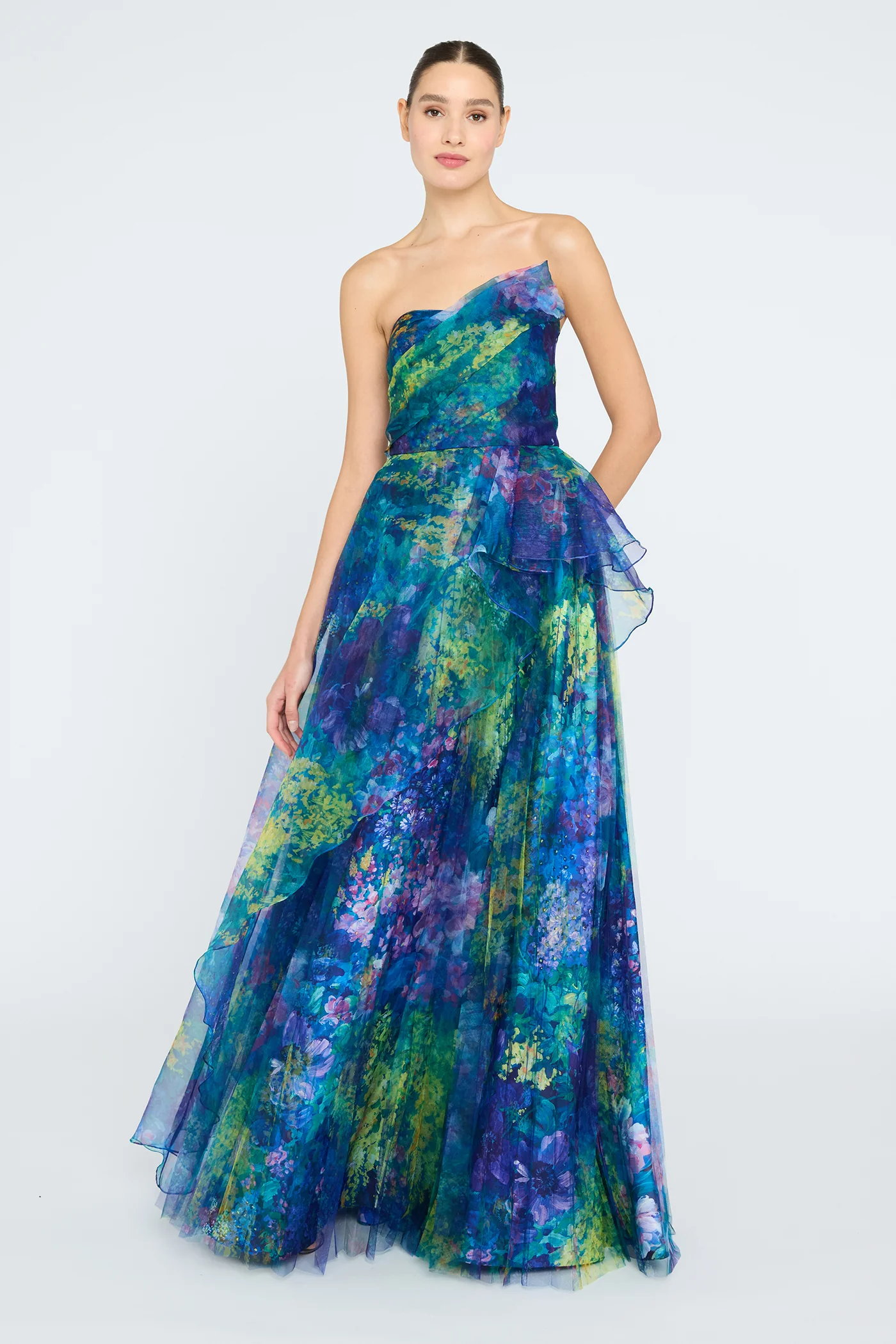 Taya Strapless Organza Gown