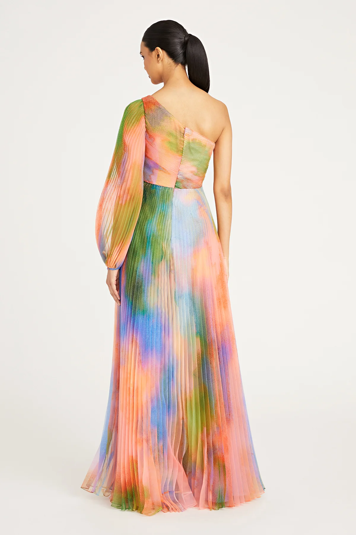 Elle One Shoulder Pleated Gown - Image 2