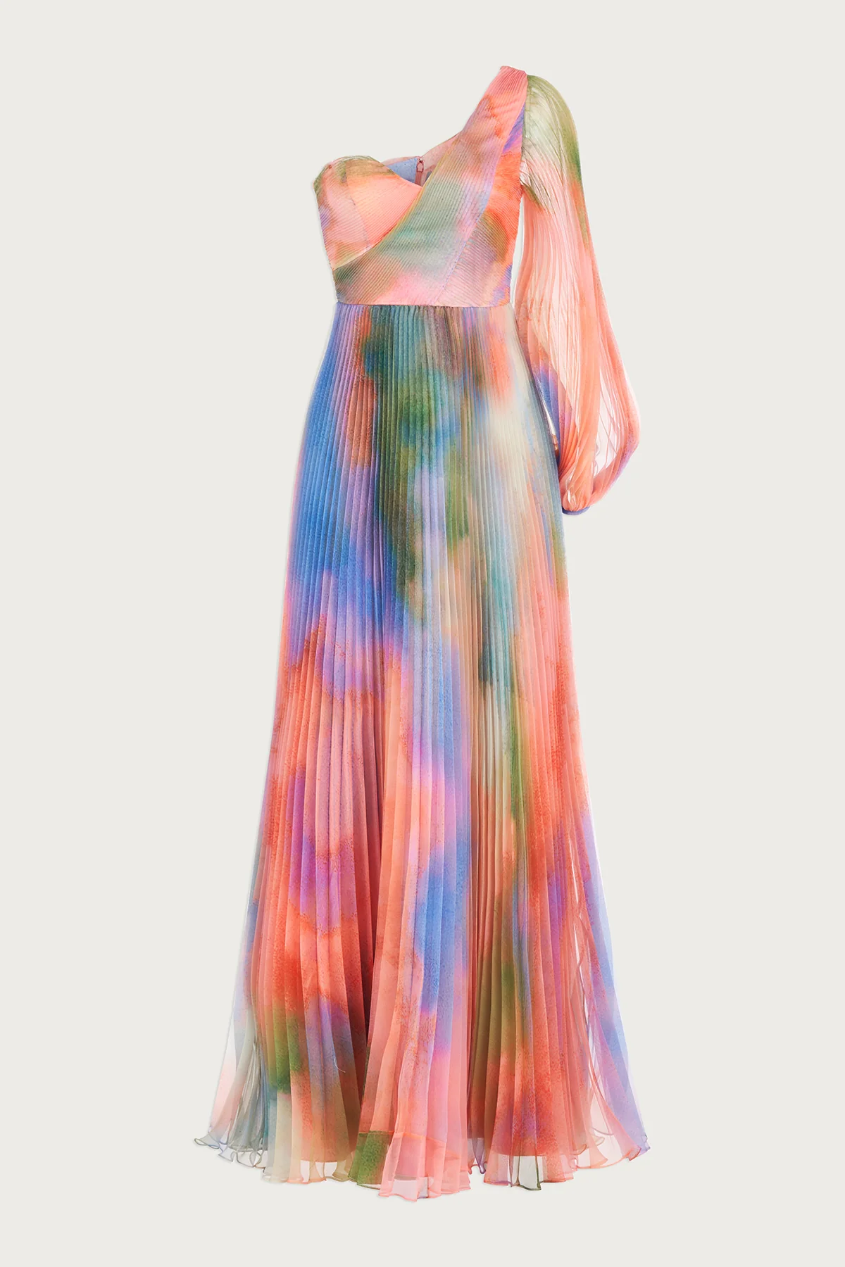 Elle One Shoulder Pleated Gown - Image 6