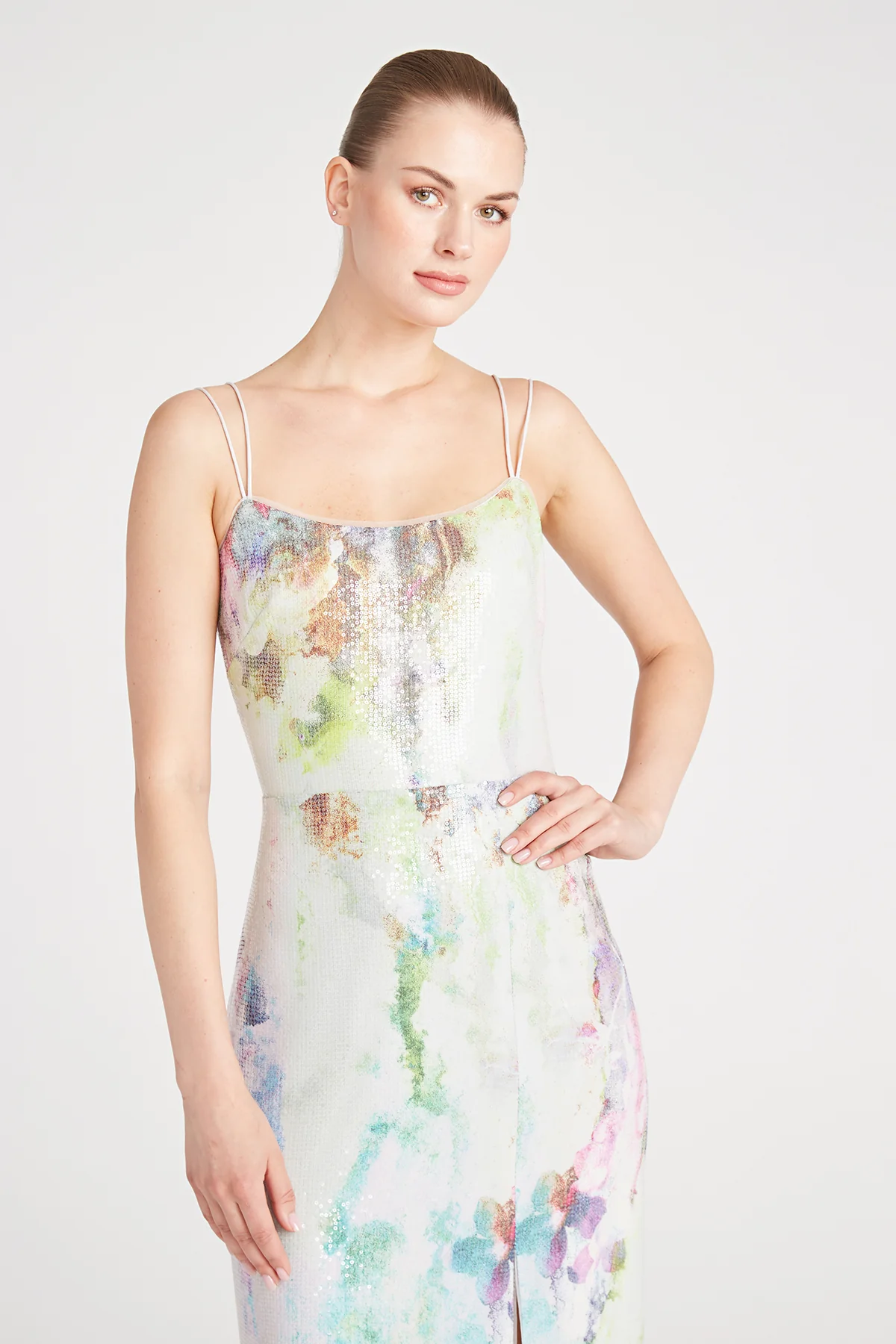 Evie Printed Sequin Gown - Image 4