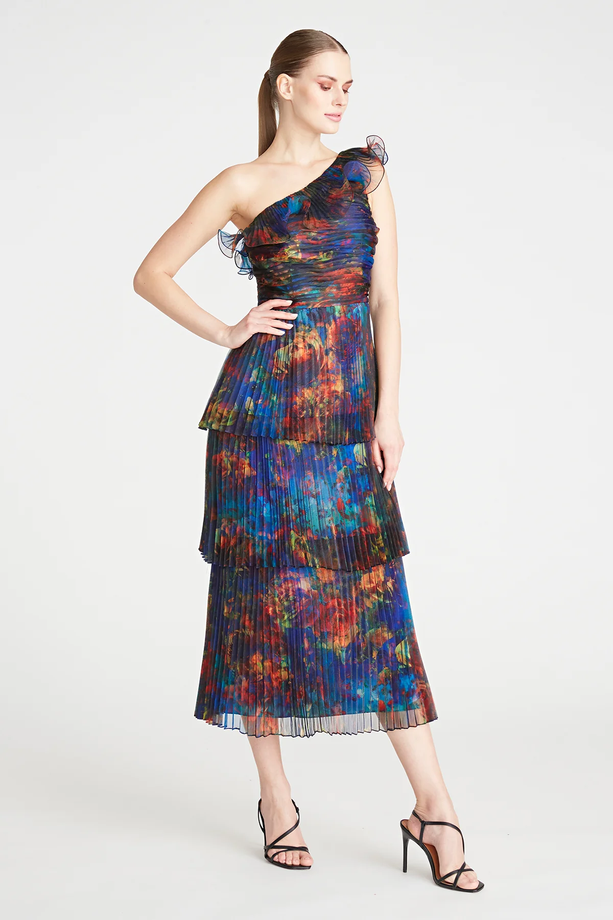Galina 3-Tiered Midi Dress - Image 3