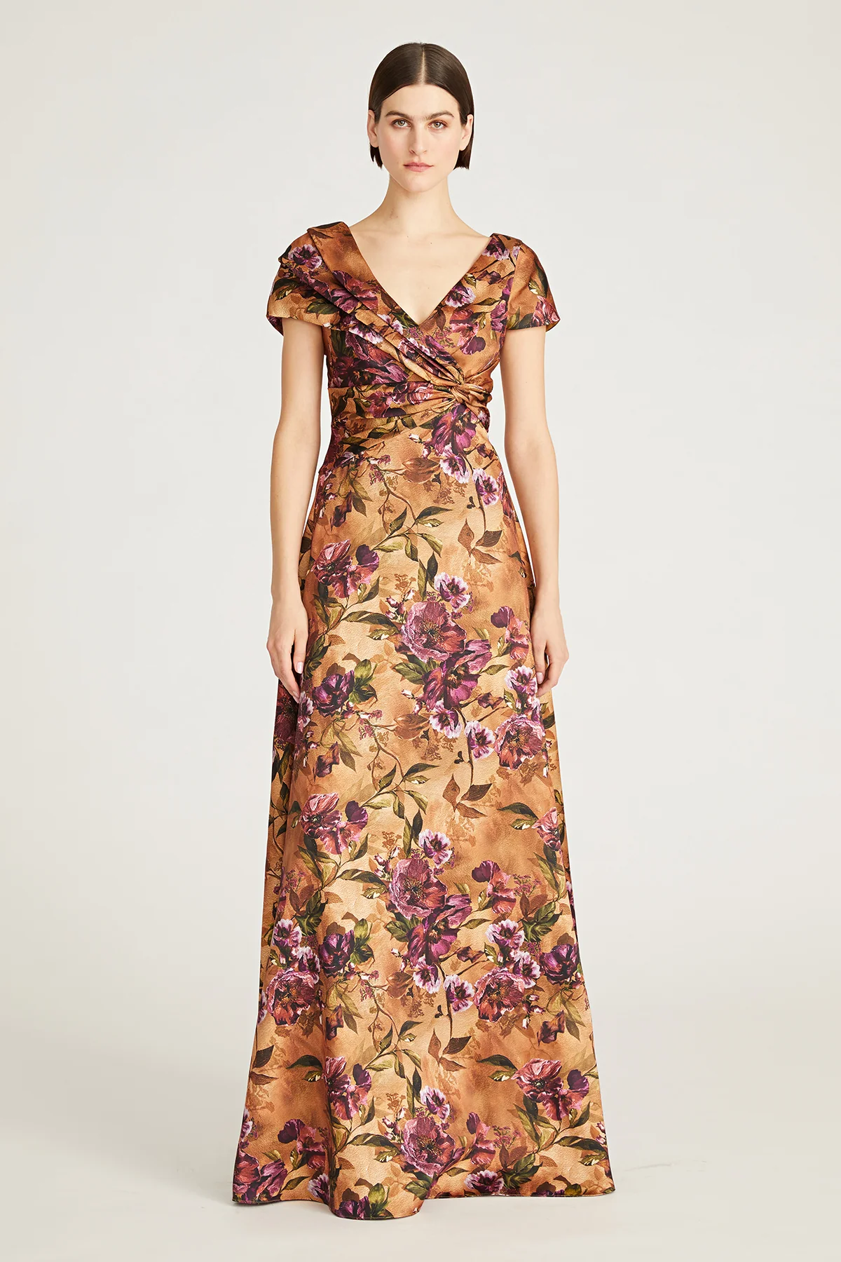 Nina Twist Drape A Line Gown