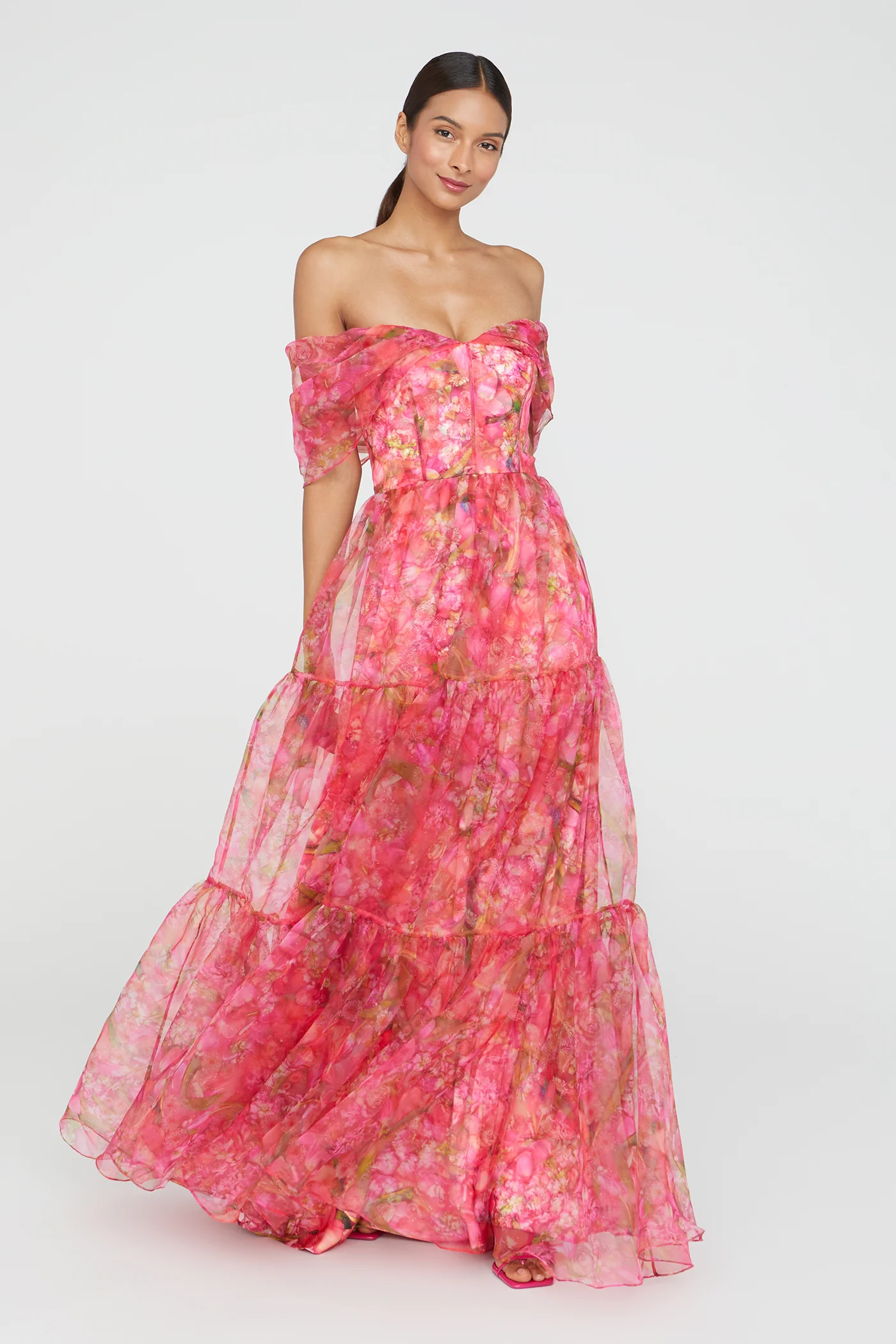 Tia Off Shoulder Organza Gown - Image 3