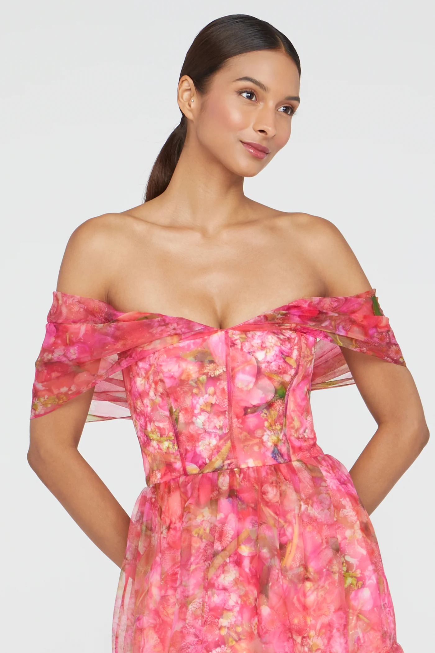 Tia Off Shoulder Organza Gown - Image 4