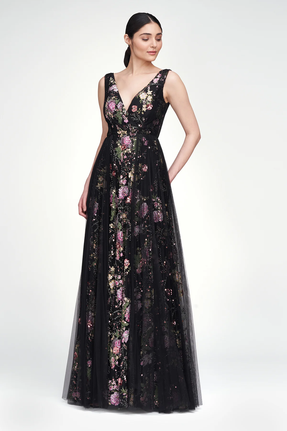 Toni V Neck Beaded Gown - Image 3