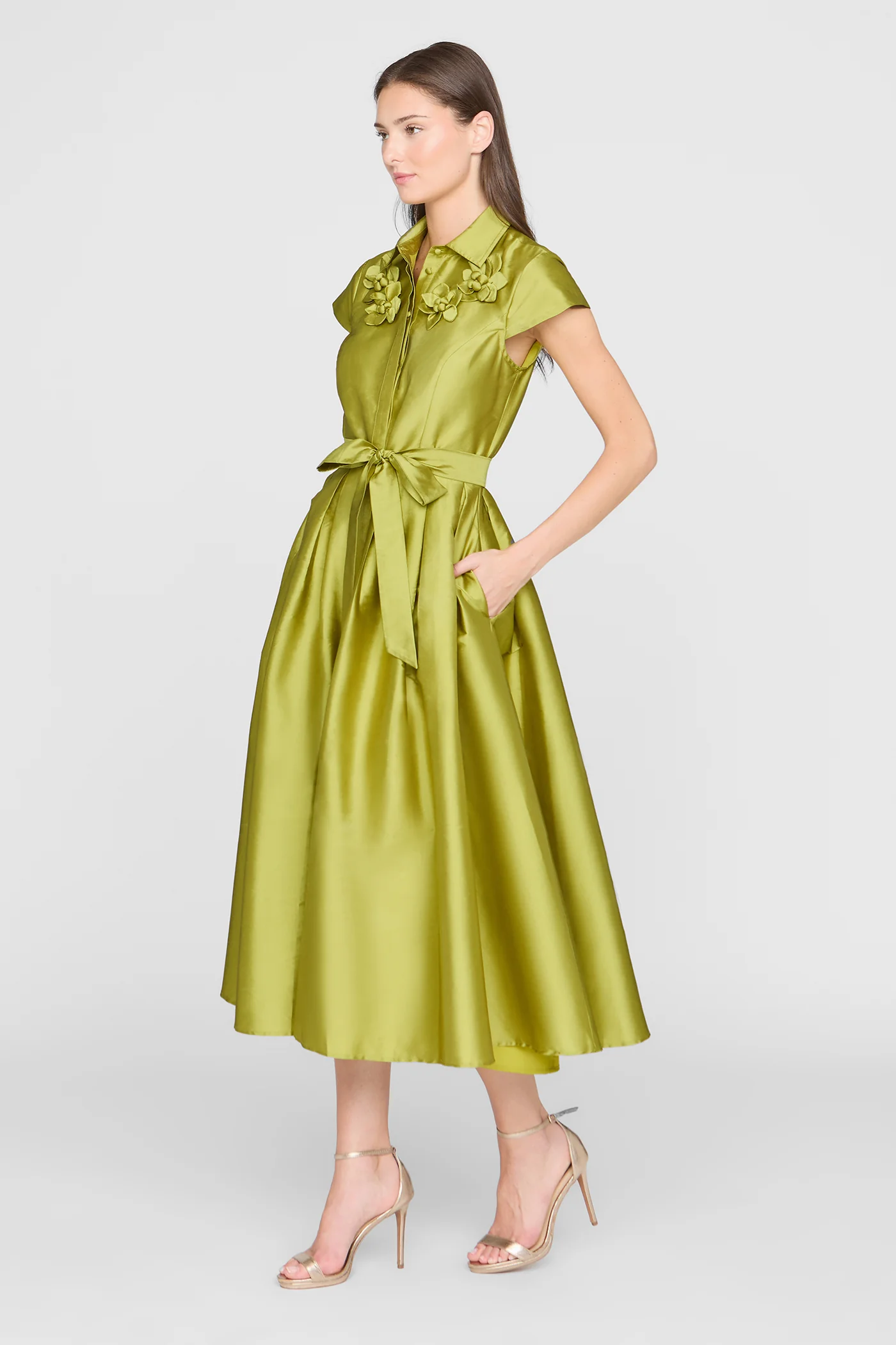 Vada Taffeta Shirt Dress - Image 4