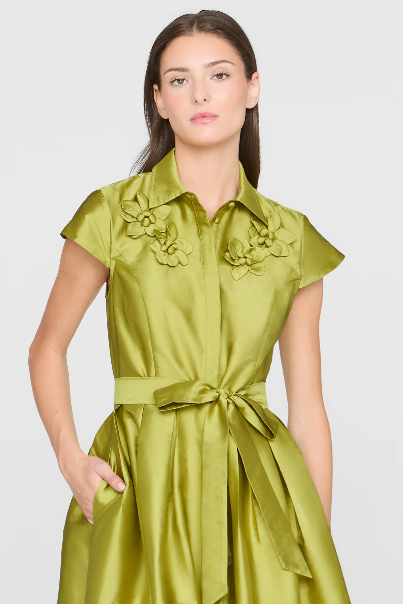 Vada Taffeta Shirt Dress - Image 5