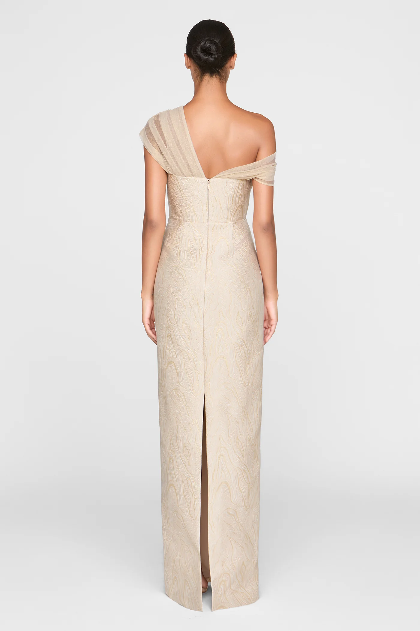Zara Draped Shawl Column Dress - Image 3