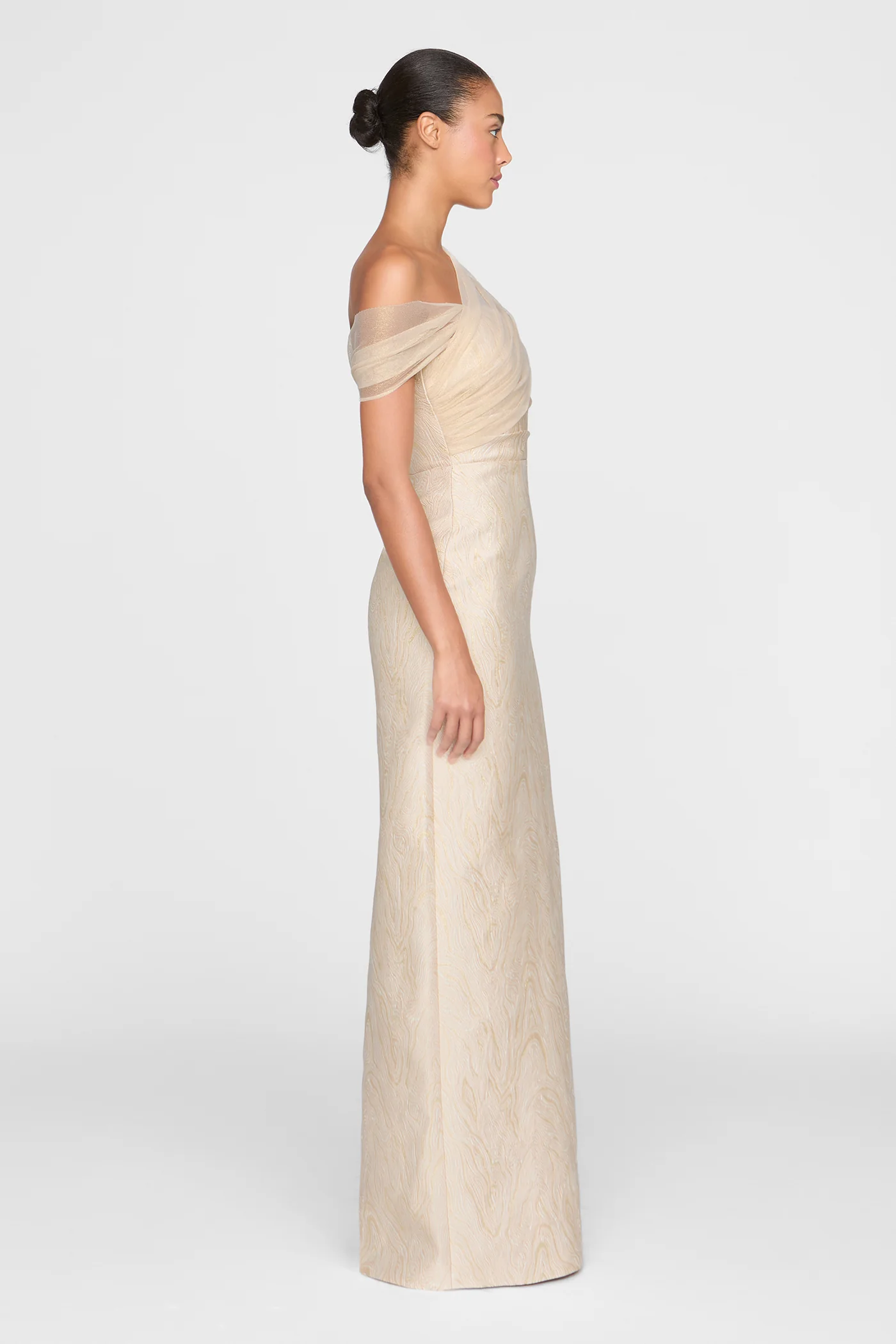 Zara Draped Shawl Column Dress - Image 8
